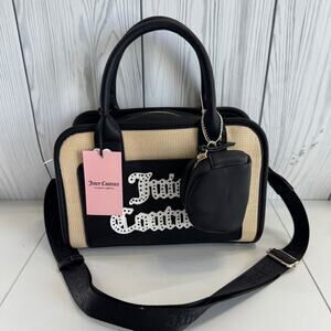 Juicy Couture - Soft Serve Purse Satchel W/Pink Coin Bag Natural/Liquorice